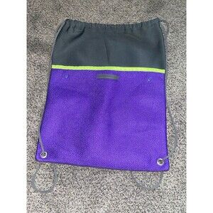 Rodan + Fields Drawstring Backpack Purple Green Gray Gym Cinch Sack Bag NWOT